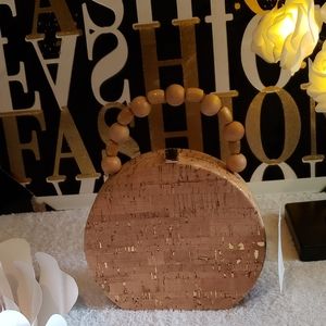 Half moon wooden purse